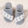 24 Comercio Exterior Transfronterizo Mao Mao Pantuflas de Algodón Baotou Encaje Mariposa Otoño e Invierno Nuevas Planas para el Hogar Mao Pantuflas Peludas para Mujer