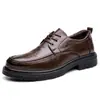 Sapatos masculinos plus size transfronteiriços, de sola macia, respiráveis, sapatos de couro business casual, sapatos Derby masculinos de sola grossa, sapatos de couro formais versáteis