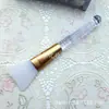 Brocha de silicona para mascarilla de cabeza plana dorada, cepillo de maquillaje universal portátil, cepillo para mascarilla de barro, cepillo manual para mascarilla