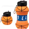 Chaleira de Grande Capacidade Dobrável de Silicone Bola de Basquete Estilo Esportivo para Acampamento ao Ar Livre Copo de Água Portátil de Viagem Garrafa de Água de Silicone Bola de Basquete