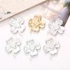 Nuevos accesorios de trébol de cuatro hojas de gema de cristal, aleación, zapatos con agujeros, material de flor, diamante de alto sentido, accesorios de joyería DIY