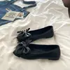 Zapatos planos retro de moda con lazos grandes para mujer, nueva colección otoño 2026, Mary Janes de punta redonda y suela plana, zapatos de corte bajo