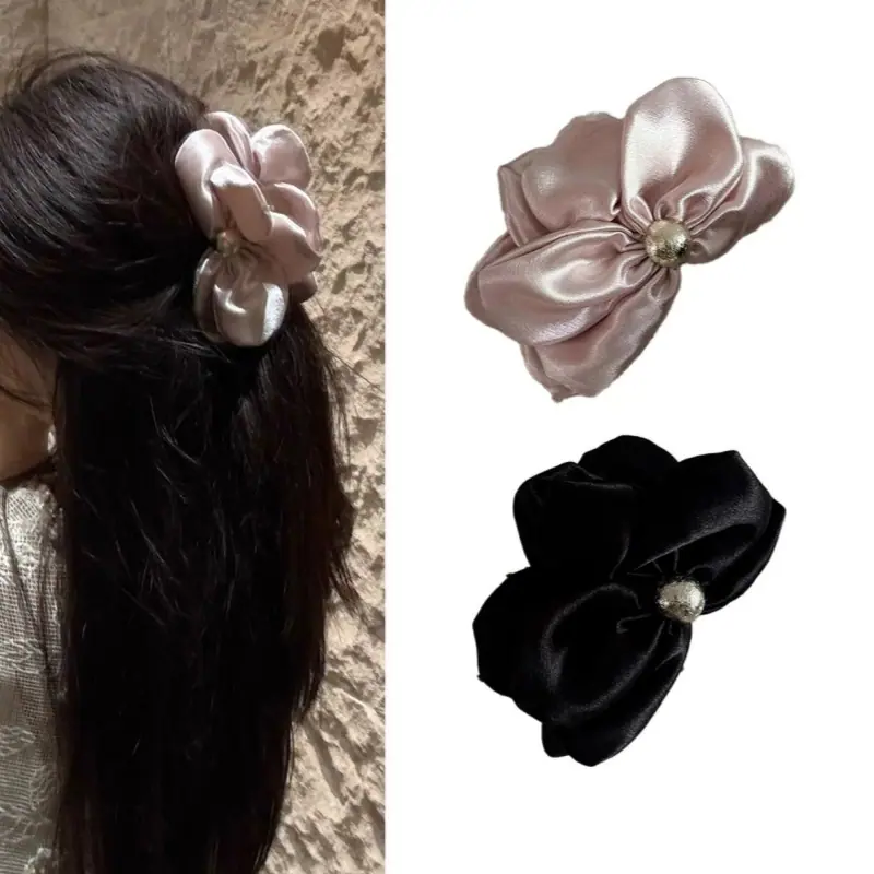 2506159 (1) 绝美花朵发抓!缎面光泽立体花瓣发夹后