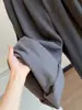 Pantalones de Lana Mezclada Grises de Otoño/Invierno Acortados de Pierna Ancha para Mujer de Cintura Alta Adelgazantes Sueltos Plisados Versátiles Acortados Casuales de Traje