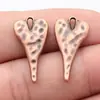 27X14Mm 3g Multicolor Zakka Venta Directa de Fábrica Colgante Largo Martillado de Corazón