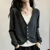 Look de dos piezas de punto acanalado para mujer de talla grande para otoño con efecto adelgazante y diseño elegante