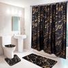 Flanela estampado bronceado inodoro baño tapa de inodoro cortina de ducha juego de dos piezas juego de tres piezas juego de cuatro piezas alfombrilla de esponja