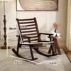 Cadeira de bambu reclinável para adultos, cadeira de lazer espessa para cochilos e relaxamento, adequada para varanda e uso doméstico, especialmente projetada para idosos, cadeira de balanço preguiçosa