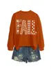 Amazon eBay site independente casual confortável versátil feminino outono estampado gola redonda manga longa moletom comércio exterior em estoque