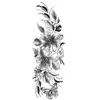 Estilo Popular Transfronterizo Personalizado Europeo y Americano Medio Brazo Boceto Flor de Rosa Flor Grande Lisa Flor Blanca y Negra Pegatina de Tatuaje