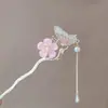 Grampo de Cabelo Borboleta Antiga Flor de Amor Borla Penteado Traje Han Passo Balanço Super Fada Grampo de Cabelo Retro Cheongsam Acessórios Versáteis Mulheres