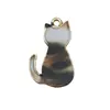 Chaveiro Acessório Pingente de Gato com Estampa de Gota de Óleo Desenho Animado Liga Acessório para Pulseira Brinco
