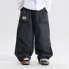 Calça comprida masculina estilo japonês, nova coleção outono 2026, calça de perna reta da moda para crianças, calça de trabalho estilosa e legal para meninos