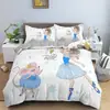 Ropa de cama de poliéster con estampado digital 3D de dibujos animados de niña de ballet, tres piezas, transfronteriza, venta caliente en Amazon