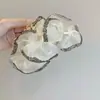 Nuevo 2024 Francés Elegante Romántico Brillante Organza Pinza de Agarre Simple Elegante Brillante Pinza de Tiburón Grande Accesorios para el Cabello