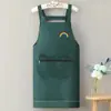 Delantal Estampado con Logo Personalizado Delantal para Catering Ropa de Trabajo Resistente a Manchas Delgado de Verano Cremallera Delantal Impermeable y a Prueba de Aceite