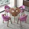 Juego de mesa y sillas de recepción y negociación de estilo minimalista nórdico para tiendas de té de leche y cafeterías, apartamentos y bed & breakfasts, mesa de comedor, mesa redonda pequeña para balcón