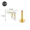 Novo piercing lábio unha 0,9 dentes F136 liga de titânio lua raio cone piercing lábio piercing orelha tragus zircônia 5A