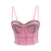 Luqiu Guo Moldeador Ropa Exterior Sujetador Con Cuentas Brillante Diamante Top Tubo Ballena Ropa de Actuación Push-Up Top Tubo Tirante Mujer Db990