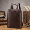 Mochila Feminina de Couro Genuíno para Trabalho Transfronteiriço, Mochila para Computador 14 polegadas, Mochila de Viagem Retrô