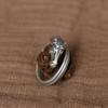 Nuevo Anillo Retro Baixi Plata Tailandesa Cabeza de Caballo Tallada Antigua Abierto Plata Tailandesa Anillo para Hombre Anillo