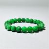 Pulsera Verde Seca Jade Dragón de Hierro Jade en Bruto Pulsera de Cuentas Redondas Jade Roca de Cuarzo Cuerda de Cuentas Fondo Blanco Pulsera de Jade Jade Frío Verde