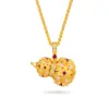 Mismo estilo tienda de oro Vietnam arena de oro tallado hueco con incrustaciones de diamantes filigrana colgante de calabaza collar Flores Prósperas y Brocado Calabaza Joyería