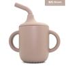 Vaso de agua de silicona para niños, vaso de aprendizaje para beber, vaso de agua con doble asa, vaso de agua para bebés a prueba de caídas y fugas, vaso de agua recto con doble asa.