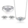 Conjunto de jóias de prata europeu e americano anel de flor s925 colar de prata esterlina sentido avançado brincos de zircão de diamante vento frio