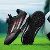 Chuteiras de Futebol Infantis com Fivela Rotativa Transfronteiriça Sem Cadarço para Meninos e Meninas, Tênis de Treino com Travas Curtas para Alunos do Ensino Fundamental
