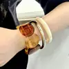 Conjunto de três peças de pulseira de resina com gradiente vintage transfronteiriça, acessórios de joalheria de pulseira decorativa versáteis, modernos e únicos