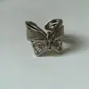 Anillo de Flor de Encaje Mariposa Flor de Iris Hueca Estilo Coreano de Gama Alta para Mujer, Mariposa Incrustada con Diamantes, Anillo Abierto Apilable al por Mayor