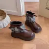 Botas de Cuero Suave y Cómodas para Niñas 2026 Nuevo Estilo Primavera/Otoño Moda Infantil Botas Martin Versátiles Botas de Princesa con Lazo