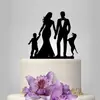 Acrílico pareja mano en mano niño tarjeta para pastel de boda inserción cálida familia inserción para pastel perro mascota tarjeta para pastel inserción