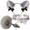 Conjunto Sexy de Tres Piezas, Tapón Anal, Aparatos para Hombres y Mujeres, Productos Sexuales, Set Sexual de Metal Sm, Cola de Zorro