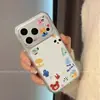 Adequado para Capa de Celular Apple 17, Tendência de Alto Padrão Estilo Ins para iPhone 15 Flor Criativa Rosto Sorridente Shaker