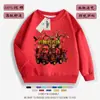Roupas Infantis da Fazenda do John Suéteres de Veludo para Meninos Top Vermelho de Ano Novo Infantil Outono e Inverno Tops Quentes para Meninos Tendência