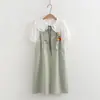 25027 Traje de Vestido Corazón Strb Verano 2025 Nuevo Dulce Vestido Camisa con Cuello de Muñeca Japonés