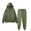 Traje de Camisa con Cremallera de Forro Polar Transfronterizo para Hombre Cárdigan con Capucha Sudadera Holgada Pantalones Deportivos Color Sólido Conjunto Completo Ropa Deportiva Mayoreo