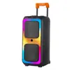 Altavoz Bluetooth Portátil para Exteriores con Efecto de Luz de Colores Spot Doble de 8 pulgadas con Barra de Ecualizador Ajustable