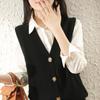 Colete de Lã Pura Sem Mangas Empilhado Outono e Inverno Feminino Cashmere Tricotado Espesso Top Colete Moda Mãe Colete Interno