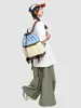 Mochila Casual para Hombres y Mujeres, Cierre de Cordón, Color Contrastante, Bolsa Escolar Versátil, Gran Capacidad, Mochila para Deportes de Montañismo al Aire Libre y Viajes