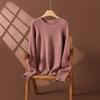 Otoño e Invierno Nuevo Suéter Holgado Grande de Cuello Redondo de Cachemira Moda Tejido de Hilo Floral Base Moda Suéter de Cachemira para Mujer