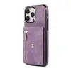 Adecuado para Apple 17 Pro Max Porta Tarjetas Plegable con Cremallera y Correa Cruzada 16E/15/14 Funda Trasera para Tarjeta y Teléfono