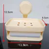 Porta jabón de doble capa de alta gama para uso doméstico, Estante para jabón de ventosa montado en la pared del baño, No requiere taladro, Porta jabón con drenaje de agua para almacenamiento en el baño