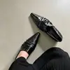 Primeiro Encontro Ji Estilo Europeu e Americano Bico Fino Baixo Couro Macio Mocassins para Mulheres Design Pregueado Slip-on Para Ir ao Trabalho Sapatos Femininos