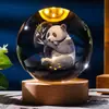 Base Luminosa Transfronteiriça Bola de Cristal Esculpida em 3D Enfeites Criativos de Mesa Galáxia Lua Bola de Cristal de Vidro Luz Noturna