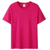 21 piezas de camisetas de manga corta de algodón peinado de 200 gramos, unisex, color liso, peso pesado, cuello redondo, camisetas básicas