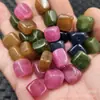 Cuentas Sueltas Cuadradas de Jade de Color Turmalina en Amarillo, Rosa y Verde Cuentas para Joyería de Cuentas Sueltas de Jade de Cuarcita