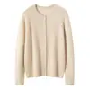 75% Cachemira 25% Seda de Morera Cárdigan de Cachemira con Cuello Redondo para Mujer Mujer 26 Otoño Invierno Nueva Moda Capa Base Ropa de Abrigo